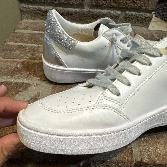 Vintage Havana Silver Glitter Star Ladies Shoes Size 8 - Picture 8 of 16